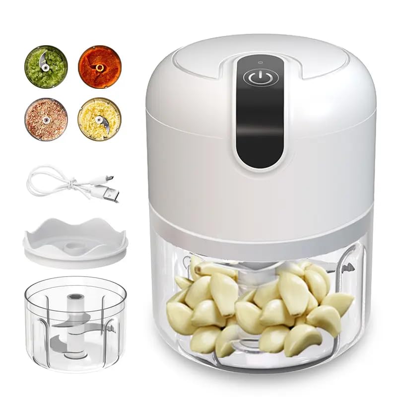 Shopstyle Electric Mini Garlic Chopper Mixer, Fruit-Vegetable Cutter Supplement Machine Blender, USB Rechargeable Electric Chopper for Fruit, Vegetable, Onion, Garlic - Food Cutter
