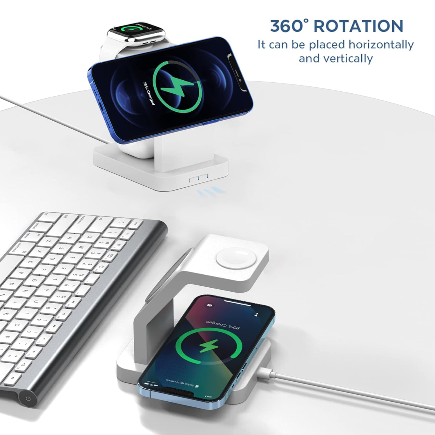 3-in-1 Magnetic Wireless Charging Stand for iPhone, Apple Watch, AirPods,23w Magnetic MagSafe Charger 3in1 Wireless Charger for iPhone 17/17 Air /17 Pro/17 Pro