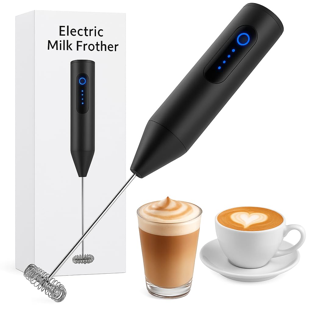 Sun Shine Impex Coffee Frother Electric | Coffee Maker | Single Spring Kit with Type-C Rechargeable Cord | Milk frother for Cappuccino Cream and Egg Whisker | Electric Blender Mixer